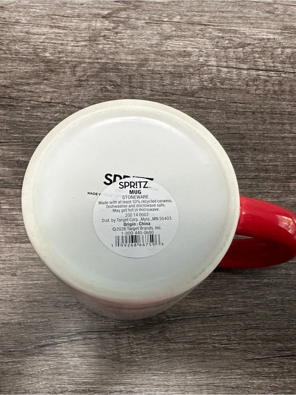 Target White Ceramic Mug with Red Handle - Home Dining